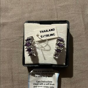 Sterling Silver Purple Gemstone Earrings